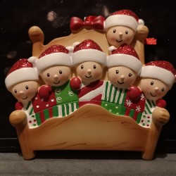  Bed Family of 6 Personalised Christmas Decoration 